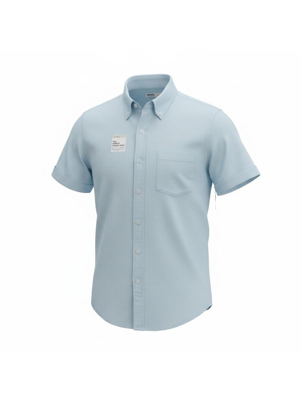 Light Blue Short-Sleeve Button-down 100% Cotton Sz S Coastal